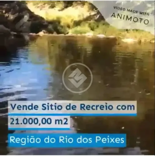 Sitio de recreio no KM 23 de 21.000m² a beira do Rio dos peixes. R$ 250.000,00 codigo: 720