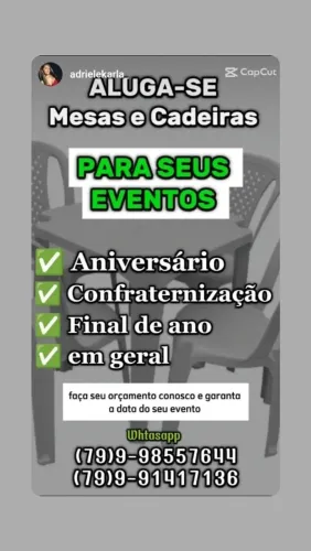 Alugo conjuntos de mesas e cadeiras 
