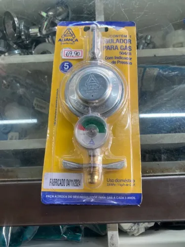 Regulador de Gás GLP Aliança com Indicador de Pressão