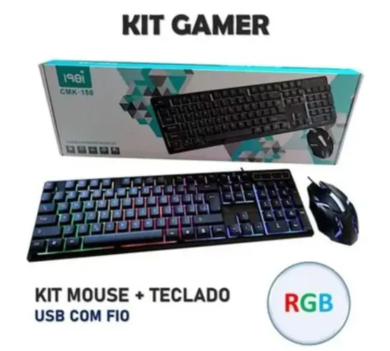 KIT MOUSE+ TECLADO GAMER ILUMINADO 