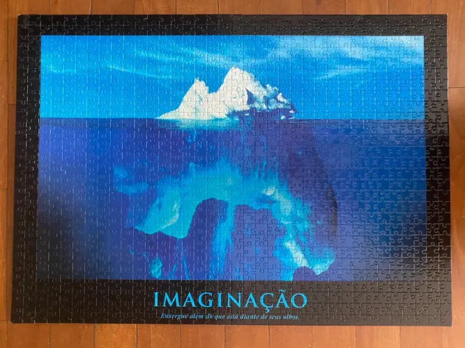 Quebra-Cabeça Iceberg Imaginação (Grow) de 1000 peças MONTADO e COLADO
