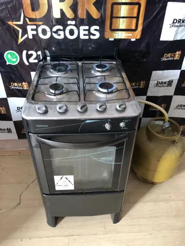 Fogão Esmaltec preto 4 bocas preto