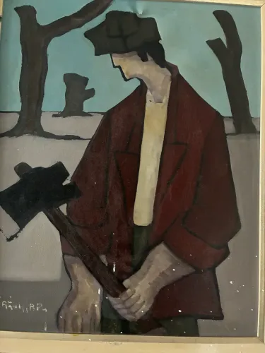 Quadro Original Aguilar Navarro com Moldura (55x65 cm) - Com Avarias