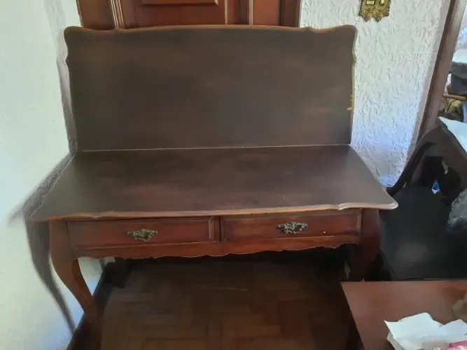 Escrivaninha / Toucador Luís XV com Espaldar e 2 Gavetas