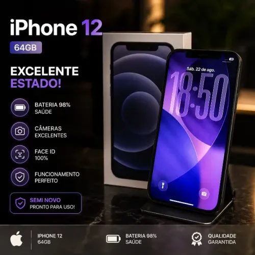 iPhone 12 64GB Preto - Oportunidade