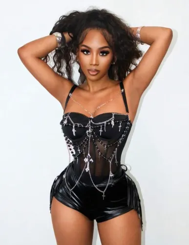 Cropped top corset de corrente
