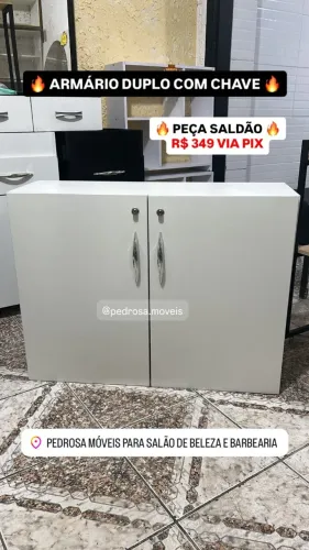 Armário 02 Portas Duplo com Chave Branco em Promoção de Saldão