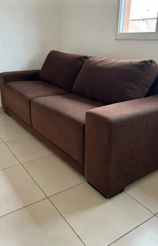 Sofá 3 Lugares Marrom Chocolate Suede e Confortável -750 NO PIX EM RIBEIRÃO PRETO