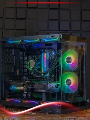 Desktop Gamer Ryzen 7 7700X, RX 9070 XT 16GB, 32GB, NVMe 2TB, WC 240mm, Fonte 900W