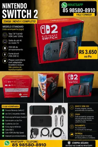 Nintendo Switch 2 256 GB novo e completo