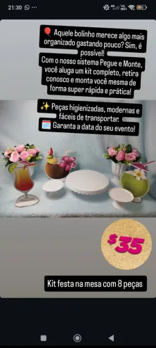 Kit Mini festa na mesa, pegue e monte 