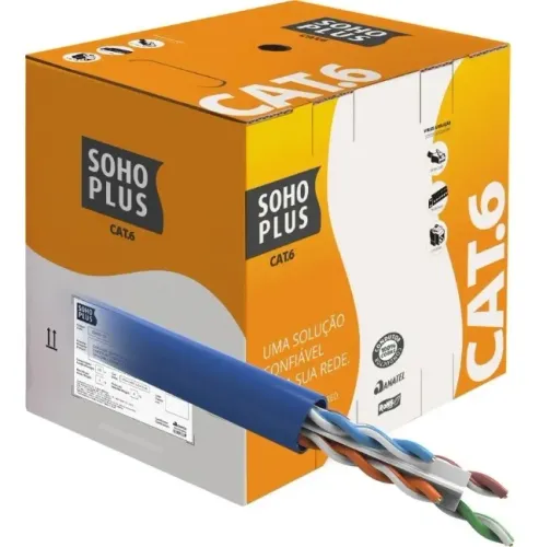 Caixa de cabo de rede Cat6 Soho Plus Furukawa 305 Metros Azul - Nexo Store
