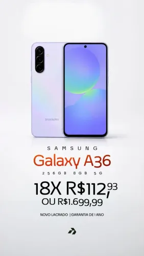 SAMSUNG GALAXY A36, 256GB, 8GB RAM, LACRADOS+GARANTIA DE UM ANO