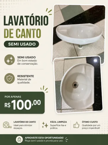 LAVATÓRIO SUSPENSO DE CERÂMICA