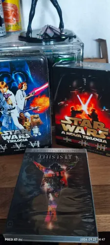 Coleção dvds star Wars e Michael Jackson lacrados e semi novo