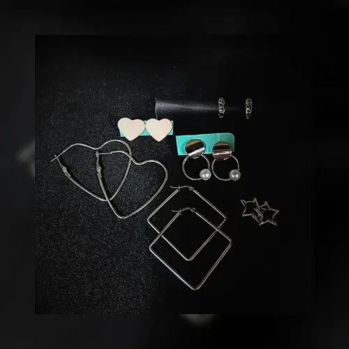 Kit bijuterias prateadas + brinde