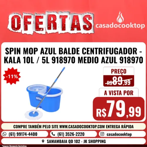 SPIN MOP AZUL BALDE CENTRIFUGADOR - KALA 10L / 5L 918970 MEDIO AZUL 918970