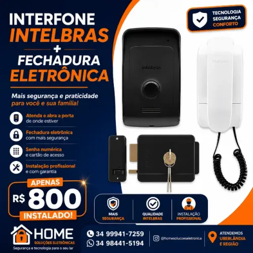 Interfone Intelbras + Fechadura Eletrônica