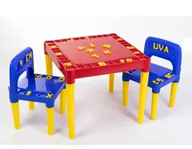 OFERTA MESINHA COM 2 CADEIRAS EDUCATIVA 