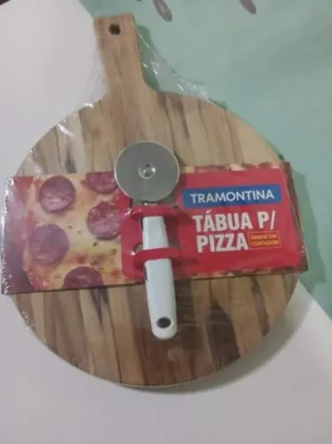 Tábua para pizza com cortador Tramontina 
