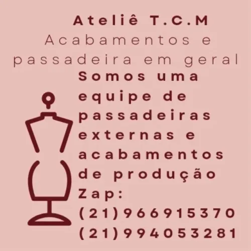 Acabamentos de confecção e oficinas de costura
