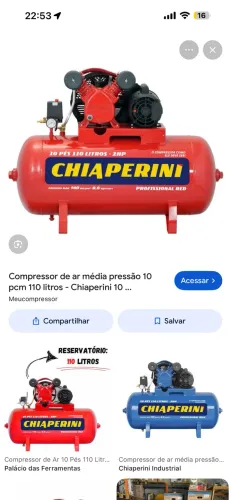 Compressor chiaperini 110 litros novinho