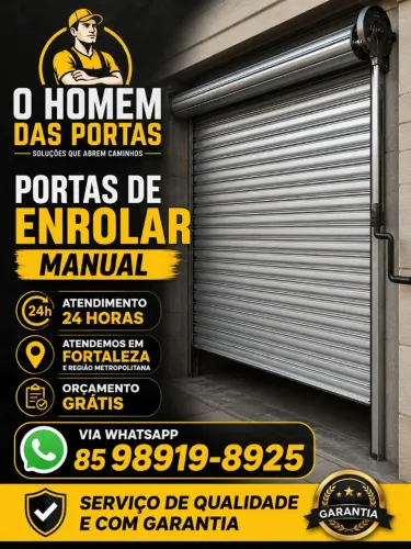 Conserto de portas de enrolar manual e automática 