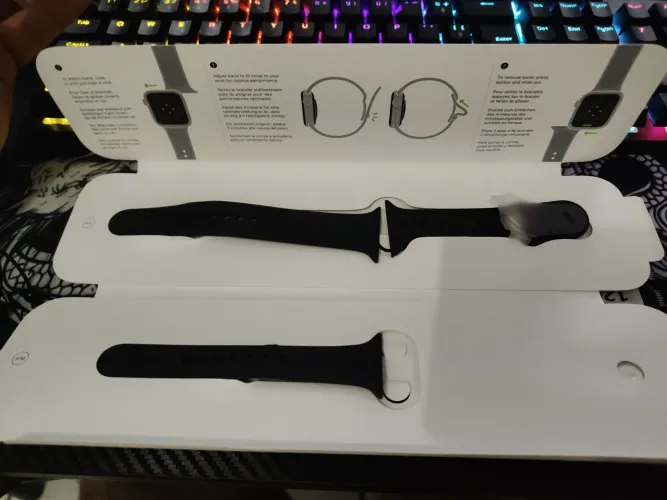Pulseira Sport Band Apple Watch 44 mm preta original