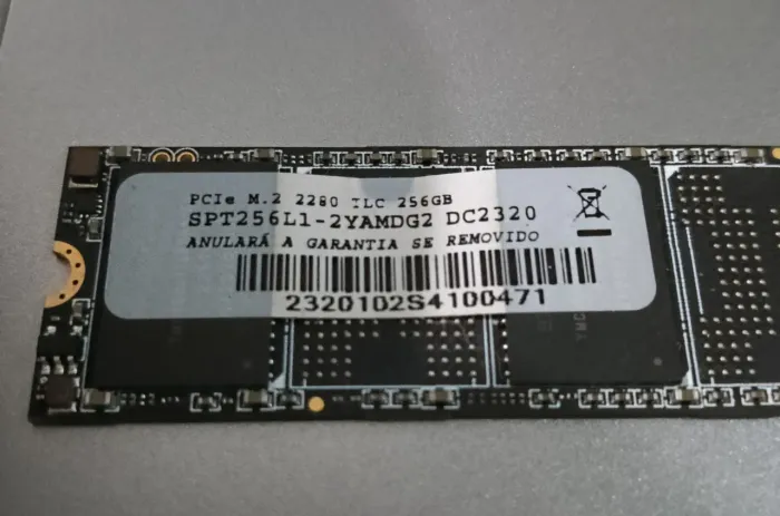 SSD M.2 NVMe 256GB PCIe - Tipo 2280 (TLC) / Pronta Entrega