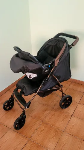 Carrinho + bebe conforto galzerano