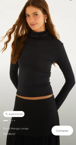 Blusa Farm M/G manga longa gola alta etiqueta
