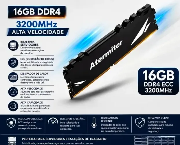 Memória Ram Ecc  2x16gb Ddr4 3200mhz Atermiter