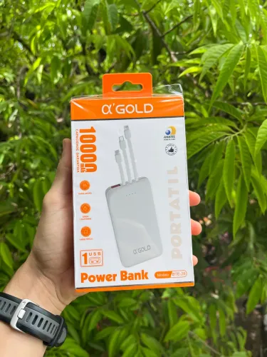 Power Bank 10.000mAh Carregador Portátil Turbo com Cabos Inclusos - Universal - Original