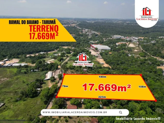 Terreno no Ramal do Baiano, 17.669m², ÁRVORES FRUTÍFERAS, proximo av do Turismo, Sitio