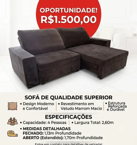 Sofá Premium 4 lugares