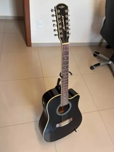 Violão Strinberg AF412C BK 12 Cordas + Capa + Cabo + Bateria
