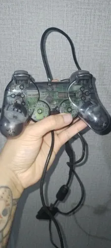 CONTROLE ORIGINAL PS2 EDIÇÃO LIMITADA TRANSLÚCIDO Midnight Black PARA REFORMA Leia