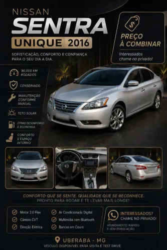 Nissan Sentra Unique 2.0 Flex Fuel 16V Aut. 2016