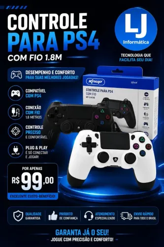 Controle play 4 com fio 