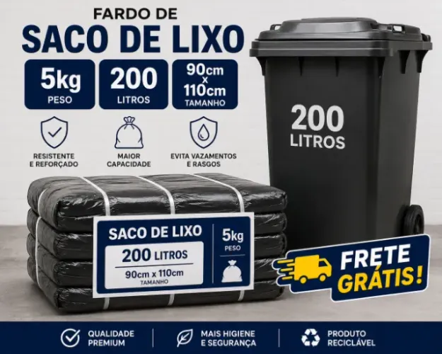 SACOS DE LIXO EXTRA REFORÇADO 200 LITROS