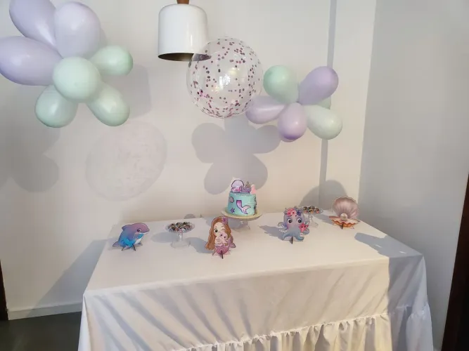 4 displays de sereia para mesa de decoração
