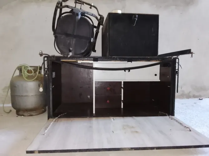 Cx cozinha p caminhão e cx de ferramentas ferro