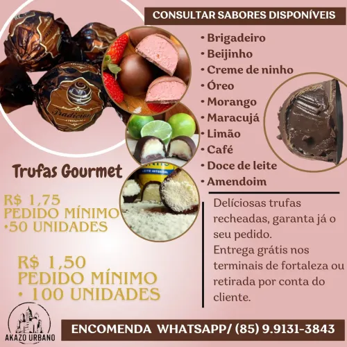 Trufas $1,50 pedido mínimo 100unid