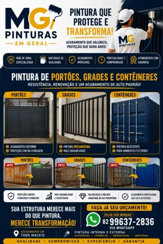 PINTURA PROFISSIONAL DE PORTÕES, GRADES E CONTÊINERES - MACEIÓ