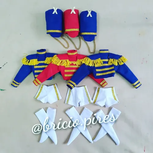 Kit roupinha Paquita Xuxa tamanho Barbie 3 fardinhas 