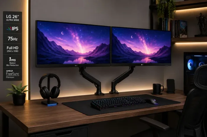 2 Monitores LG Gamer 26" Ultrawide