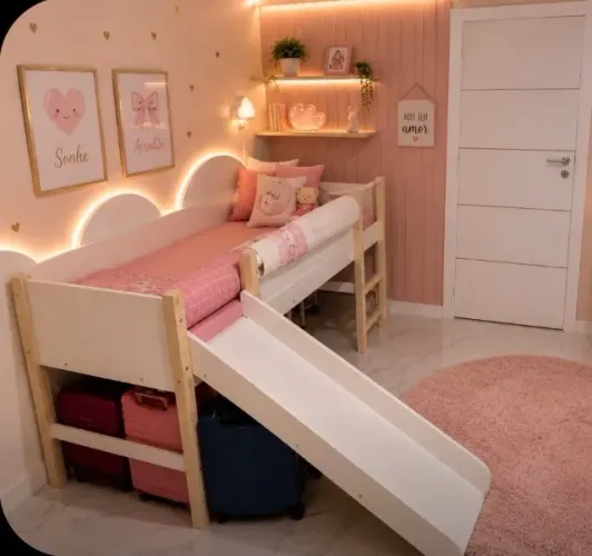 Cama infantil com escorregador idade 3/7 anos