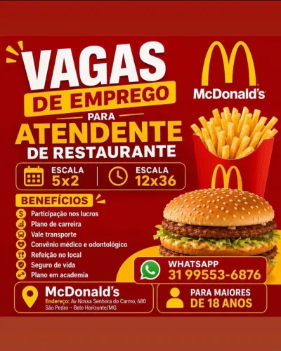 Vagas de atendente 