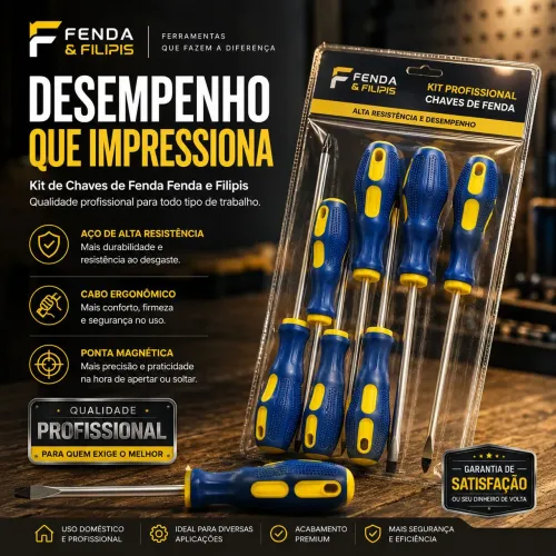 KIT 3 CHAVES FILIPIS 3 CHAVES FENDA