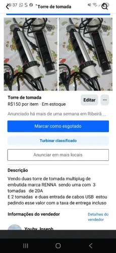 Vendo torre de tomadas